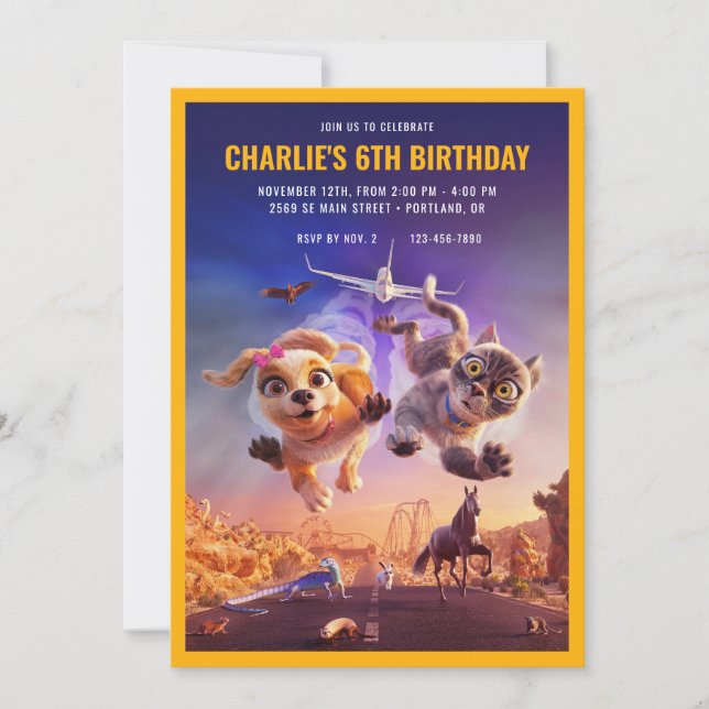 Gracie and Pedro: Pets to the Rescue Birthday Invitation (Front)