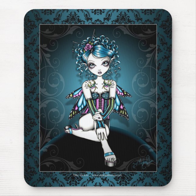 "Gracie" Gothic Couture Swallow Fairy Mousepad (Front)