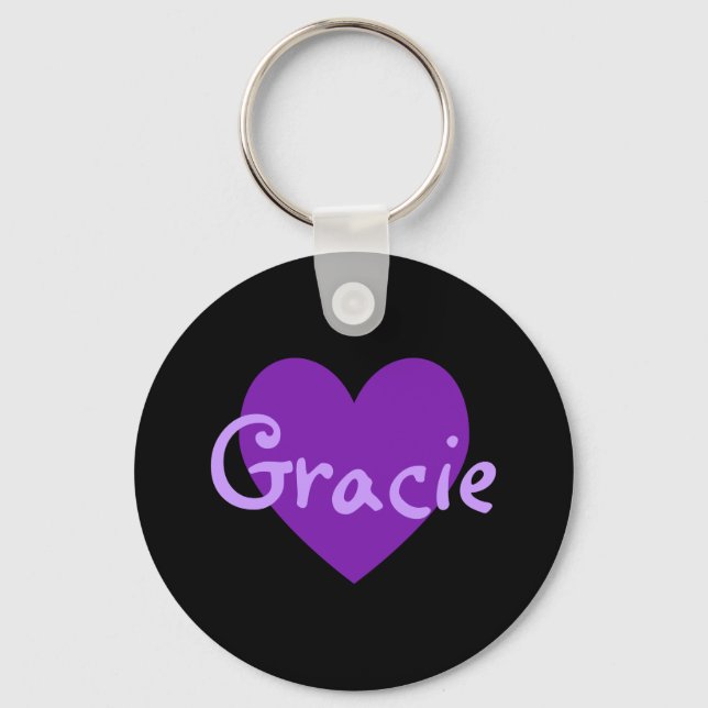 Gracie in Purple Keychain (Front)