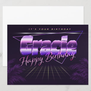 Gracie Name First Name pura retro card Birthday
