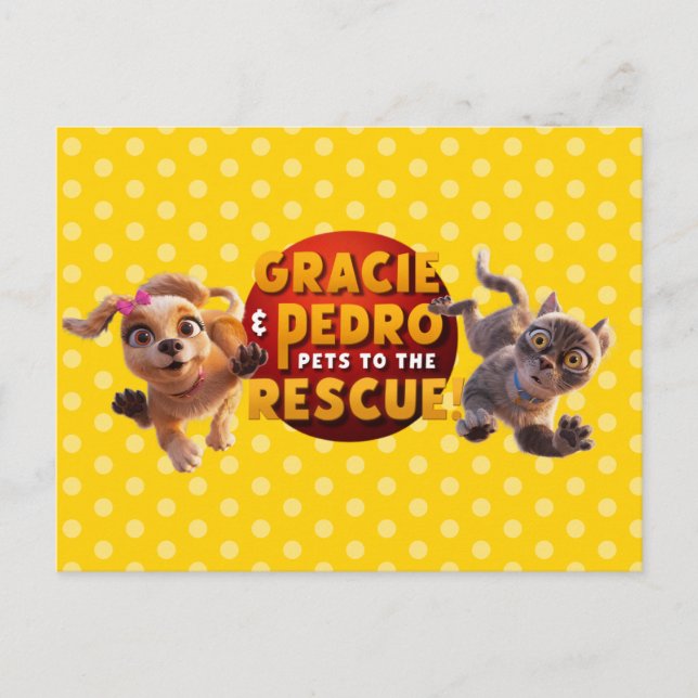 Gracie & Pedro Adventure Awaits Postcard (Front)