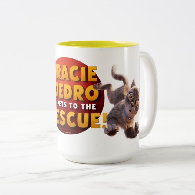 Gracie & Pedro Adventure Awaits Two-Tone Coffee Mug (Front Right)