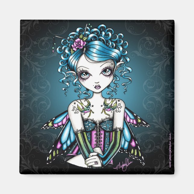 "Gracie" Swallow Tattoo Fairy Art Magnet (Front)