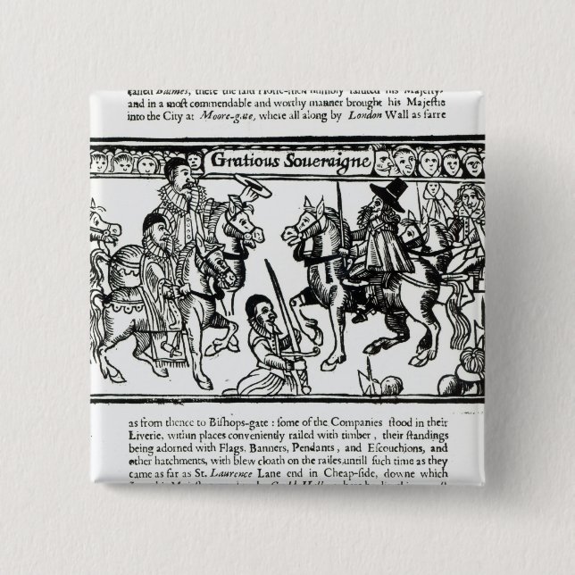 Gracious Sovereign, c.1631 2 Inch Square Button (Front)