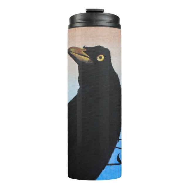 Grackle Austin Texas Bird Avian Wildlife Painting Thermal Tumbler (Front)