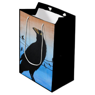 Grackle Austin Texas Bird Lover Wildlife Painting Medium Gift Bag