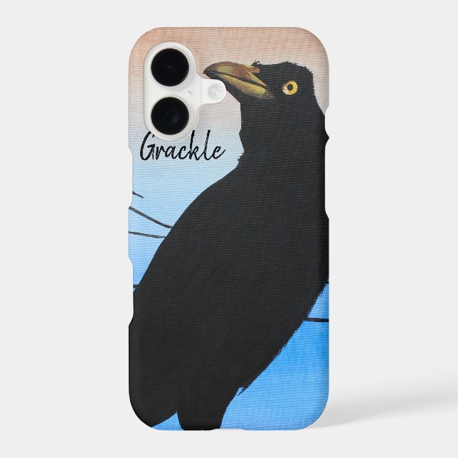 Grackle Austin Texas Black Bird Wildlife Custom (Back)