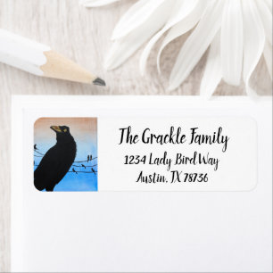 Grackle Austin Texas Black Bird Wildlife Painting