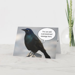 Grackle Bird Greeting Card