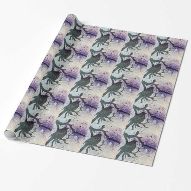 Grackle Grunge Wrapping Paper (Unrolled)