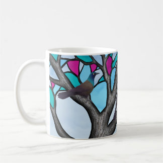 grackles in the stained glass tree coffee mug