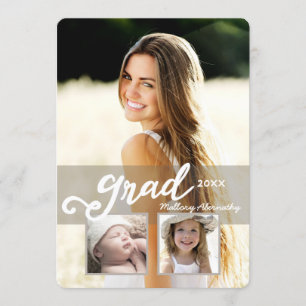 Grad2016 Modern Girl Photo Graduation Announcement