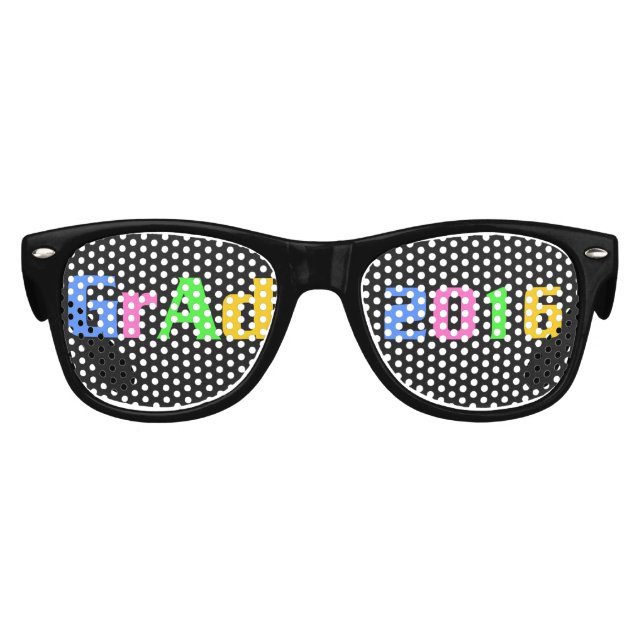 Grad 2016 Colourful Text Design Kids Sunglasses (Front)