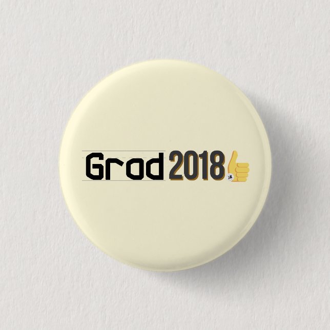 Grad 2018 Thumbs Up Mini Pin (Front)