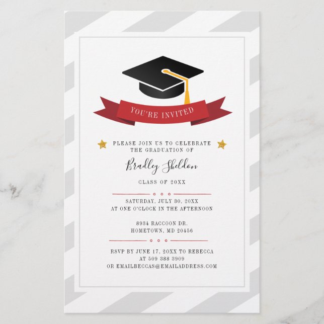 Grad 2022 Graduation Party Modern Invitation Card (Front)