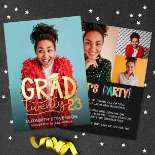 Grad 2023 bold graduation party 4 photo gold