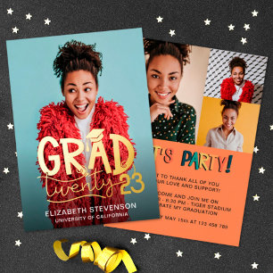 Grad 2023 bold graduation party 4 photo gold