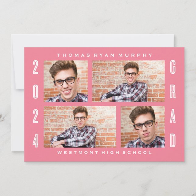 GRAD 2024 GRAD PHOTO COLLAGE GRADUATION INVITATION (Devant)