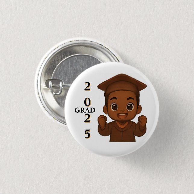 GRAD 2025 Celebration 1 Inch Round Button (Front & Back)
