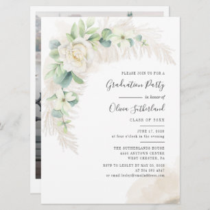 Grad 2025 Pampas Grass Graduation Party Invitation