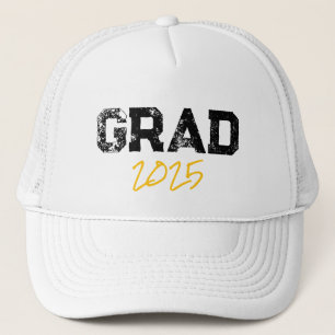 GRAD 2025 School Colors Senior Fun Trucker Hat