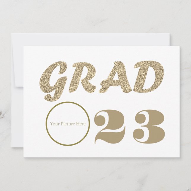 GRAD 23  Celebration With Custom Picture Or Logo Invitation (Front)