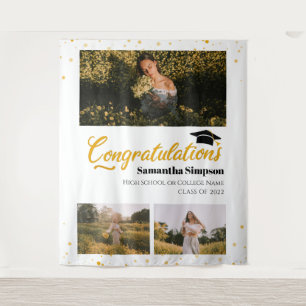 Grad 3 Photos Collage Graduation 2026 Tapestry