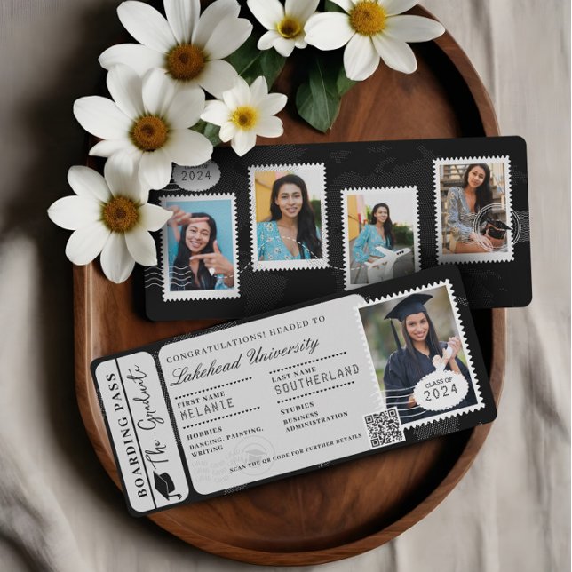 Grad Adventure Awaits Boarding Pass Plane Ticket Invitation (Grad Adventure Awaits Boarding Pass Plane Ticket Invitation)