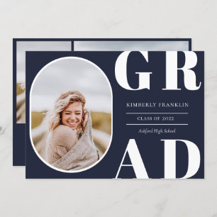 GRAD Arrondi cadre photo Graduation Invitation