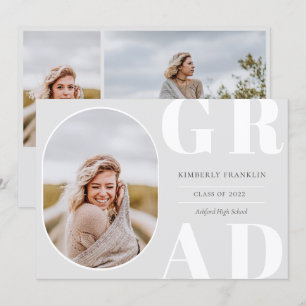 GRAD Arrondi cadre photo Graduation Invitation