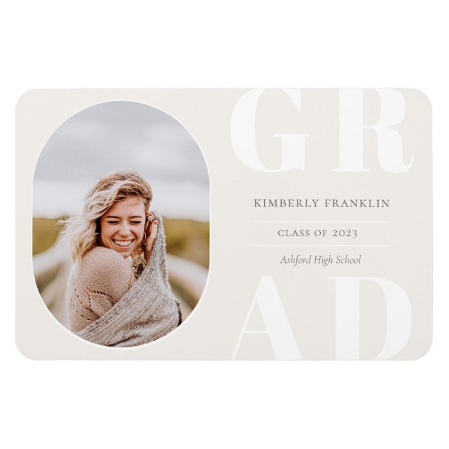 GRAD Arrondi cadre photo Magnet de graduation (Horizontal)