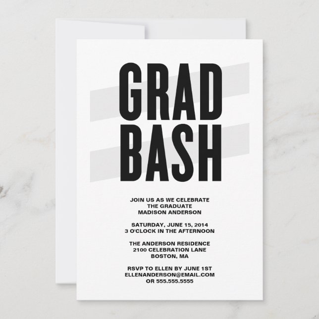 Grad Bash| Invitation du groupe de diplômés (Devant)