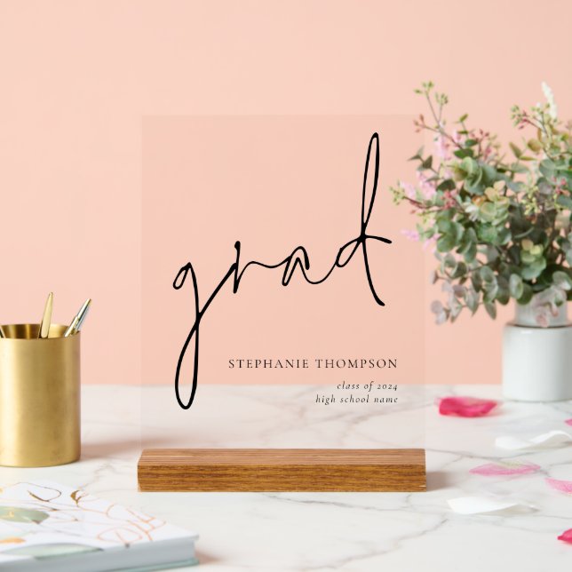 Grad Black Script Graduation Cadeau Keepsaké (Mariage)