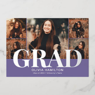 Grad Bold Elegant 6 Photo Purple