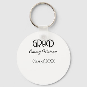 Grad bold letter graduation name class of 20XX sim Keychain