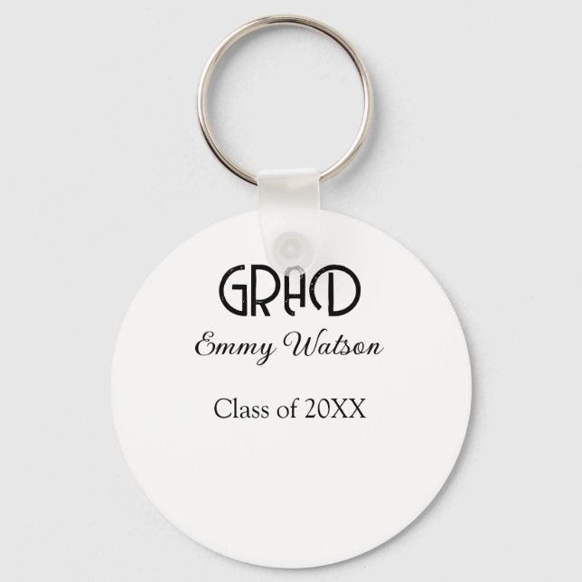 Grad bold letter graduation name class of 20XX sim Keychain (Front)