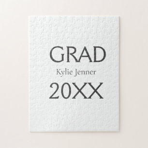 Grad bold letter name 20XX graduation year simple Jigsaw Puzzle