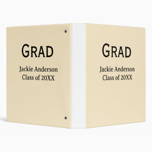 Grad bold letter name class of 20XX yellow pastel  Binder