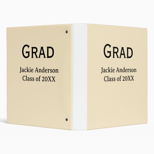 Grad bold letter name class of 20XX yellow pastel  Binder (Background)