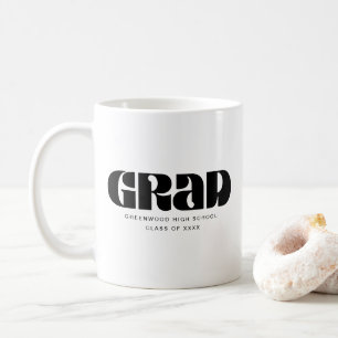 Grad Bold Retro Typography Modern Black Photo Coffee Mug