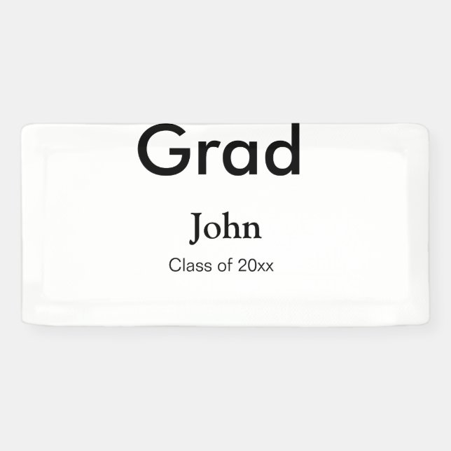 grad boy add name congrats date year text banner (Horizontal)