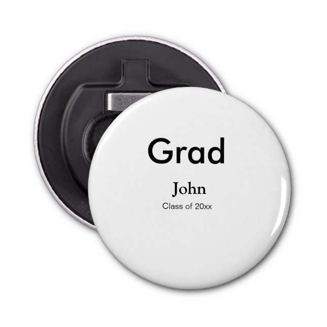 grad boy add name congrats date year text bottle opener (Front)