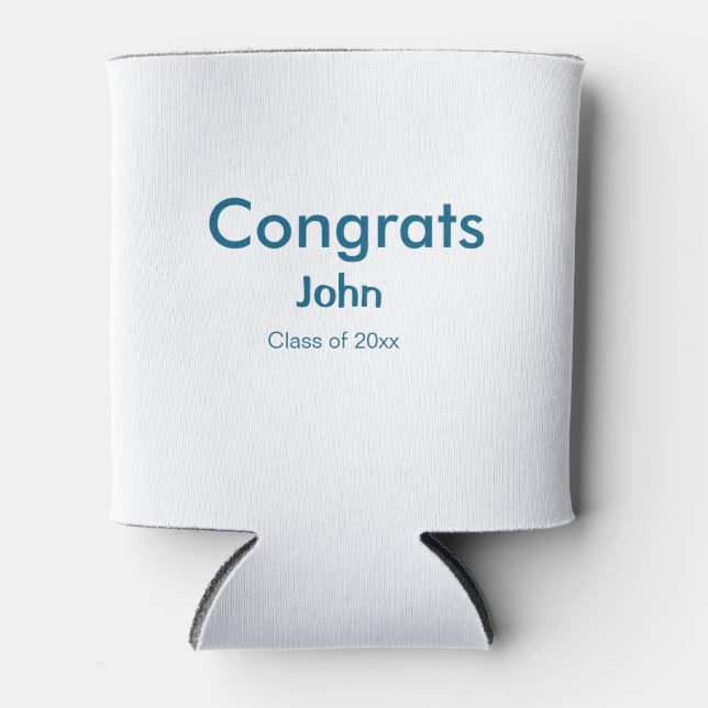 grad boy add name congrats date year text can cooler (Front)