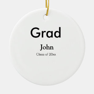 grad boy add name congrats date year text ceramic ornament