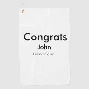 grad boy add name congrats date year text golf towel
