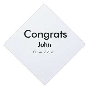 grad boy add name congrats date year text graduation cap topper