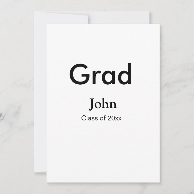 grad boy add name congrats date year text holiday card (Front)