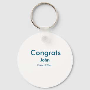 grad boy add name congrats date year text keychain