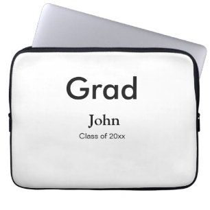 grad boy add name congrats date year text laptop sleeve