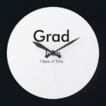 grad boy add name congrats date year text large clock<br><div class="desc">design</div>